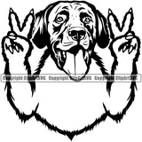 Labrador Retriever Dog Peace Hand Sign Design Puppy Pup Head Purebred Pedigree Canine K9 Animal Portrait Doggy Face Clipart SVG