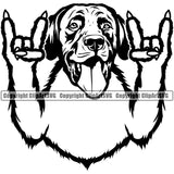 Labrador Retriever Dog Rock And Roll Hand Sign Design Animal Portrait Doggy Face Cute Body Puppy Pup Head Purebred Pedigree Canine K9 Clipart SVG