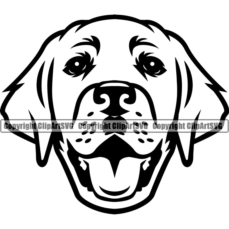 Labrador Retriever Dog Smile Face Design Canine K-9 K9 Animal Portrait Doggy Cute Body Puppy Pup Purebred Pedigree Clipart SVG