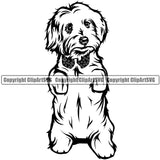 Maltese Dog Begging Position Head Design Element Purebred Pedigree Canine K-9 K9 Animal Portrait Doggy Puppy Pup Cute Clipart SVG