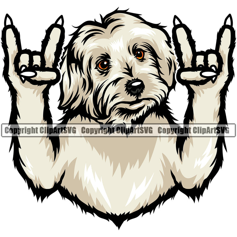 Maltese Puppy Pup Head Purebred Pedigree Doggy Face Cute K9 Animal Portrait Canine K-9 Vector Clipart SVG