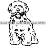 Maltese Dog Sitting Design Element Cute Face Doggy Puppy Pup Head Purebred Pedigree Canine K-9 K9 Animal Portrait Vector Clipart SVG