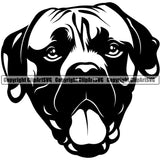 Mastiff Dog Head Design Black Color Pedigree Canine K-9 K9 Animal Portrait Doggy Face Cute Pup Purebred Clipart SVG
