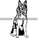 Norwegian Elkhound Dog Sitting Design Element Puppy Pup Head Purebred Pedigree Canine K-9 K9 Animal Cute Face Clipart SVG