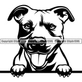 Pit Bull Cute Face Dog Peeking Design Puppy Pup Head Purebred Pedigree Canine K-9 K9 Animal Portrait Doggy Face Clipart SVG