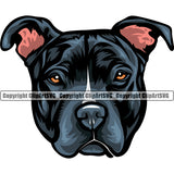 Pit Bull Dog Blue Color Face Design Puppy Pup Head Purebred Pedigree Canine K-9 K9 Animal Portrait Doggy Vector Clipart SVG
