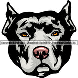 Pit Bull Dog White Color Design Puppy Pup Head Purebred Pedigree Canine K-9 K9 Animal Portrait Doggy Face Cute Body Vector Clipart SVG