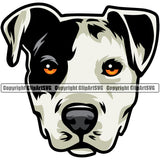 Pit Bull Dog Color Head Design Puppy Pup Head Purebred Pedigree K-9 K9 Animal Portrait Doggy Canine Vector Clipart SVG