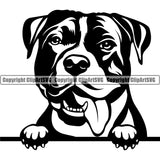 Pit Bull Peeking Smile Dog Design Animal Head  Puppy Pup Head Pedigree Canine K-9 K9 Animal Portrait Doggy Purebred Clipart SVG