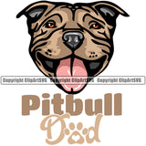 Pit Bull Dog Color Design Element Puppy Pup Head K-9 K9 Animal Portrait Doggy Face Cute Purebred Pedigree Canine Clipart SVG