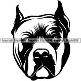 Pit Bull Dog Head Angry Face Design Element  Puppy Pup Head Purebred Pedigree Canine K-9 K9 Animal Portrait Doggy Face Vector Clipart SVG