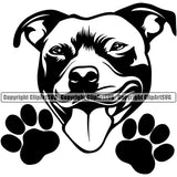 Pit Bull Dog Peeking Smile Face Animal Head Element  Puppy Pup Head Purebred Pedigree K-9 K9 Animal Portrait Doggy Clipart SVG