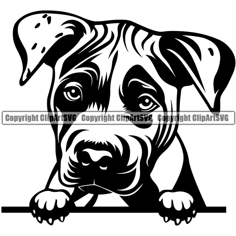 Pit Bull Dog Design Head Cute Face Puppy Pup Head Purebred Pedigree Canine K-9 K9 Animal Portrait Doggy Face Cute Vector Clipart SVG