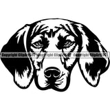 Plott Hound Animal Dog Design Puppy Pup Head Purebred Pedigree Canine K-9 K9 Animal Portrait Doggy Face Cute Vector Clipart SVG