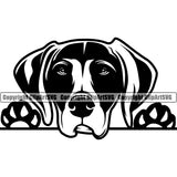 Pointer Dog Peeking Design Animal Head Puppy Pup Head Purebred Pedigree Canine K-9 K9 Animal Doggy Face Cute Portrait Clipart SVG