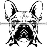 Pug Dog Head Puppy Pup Head Purebred Pedigree Canine K-9 K9 Animal Portrait Doggy Face Cute Design Element Vector Clipart SVG