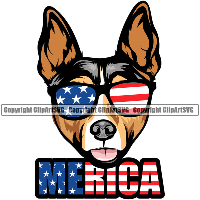 Rat Terrier Dog Wearing Sunglasses Color Design Smile Face Design Puppy Pup Head Purebred Pedigree Canine K-9 K9 Animal Portrait Doggy Face Cute Vector Clipart SVG