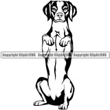 Rhodesian Ridgeback Dog Begging Smile Face Design Puppy Pup Head Purebred Pedigree Canine K-9 K9 Animal Portrait Doggy Face Cute Vector Clipart SVG