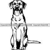 Rhodesian Ridgeback Dog Sitting Design Smile Face Puppy Pup Head K9 Animal Portrait Doggy Face Cute Purebred Pedigree Canine K-9 Vector Clipart SVG