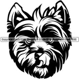 West Highland White Terrier Dog Head Design Element Puppy Pup Purebred Pedigree Canine K-9 K9 Animal Portrait Doggy Smile Face Cute Body Vector Clipart SVG
