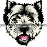 West Highland White Terrier Dad Dog Color Design Element Puppy Pup Head Purebred Pedigree Canine K-9 K9 Animal Portrait Doggy Smile Face Cute Body Vector Clipart SVG