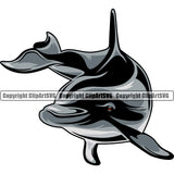 Dolphin Dolphins Porpoise Mascot Mascots School Team Sport eSport Fantasy Game Emblem Sign Club Badge Icon Label Sea Water Design Animal Badge Logo Symbol Tattoo Color Symbol Clipart SVG