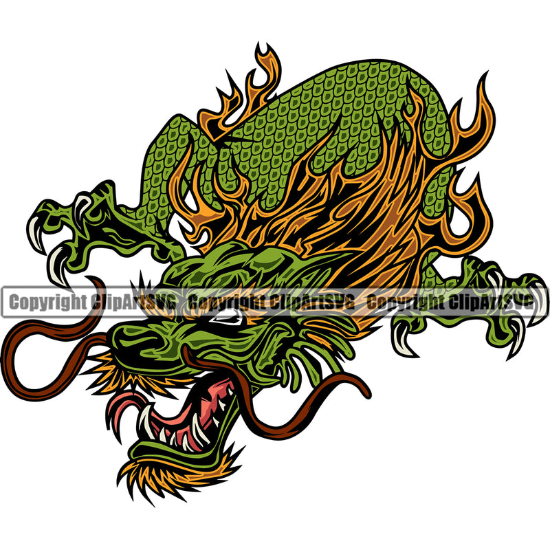Dragon Dragons Mascot Animal Color Art Sports Team Game Fantasy eSport Emblem Logo Symbol Clipart SVG