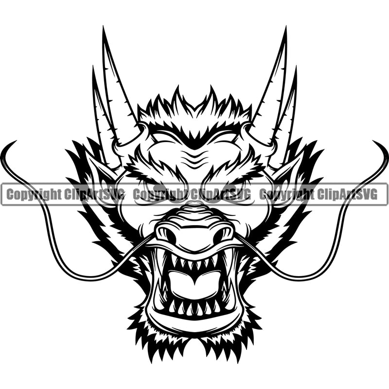 Dragon Dragons Mascot Animal Oriental Asian Monster Head Vector Sports Team Game Fantasy eSport Emblem Logo Symbol Clipart SVG