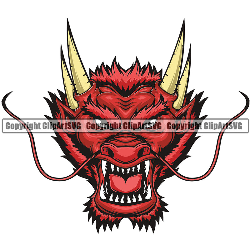 Dragon Dragons Mascot Animal Oriental Angry Monster Head Vector Sports Team Game Fantasy eSport Emblem Logo Symbol Clipart SVG