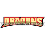 Dragon Dragons Mascot Animal Oriental Asian Text Word Typography Lettering Logo Symbol Clipart SVG