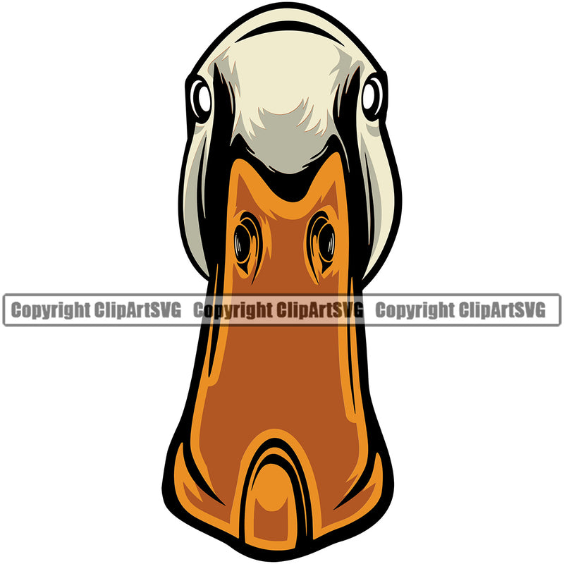 Duck Beak Brown Illustrate Logo Design Vector Clipart SVG