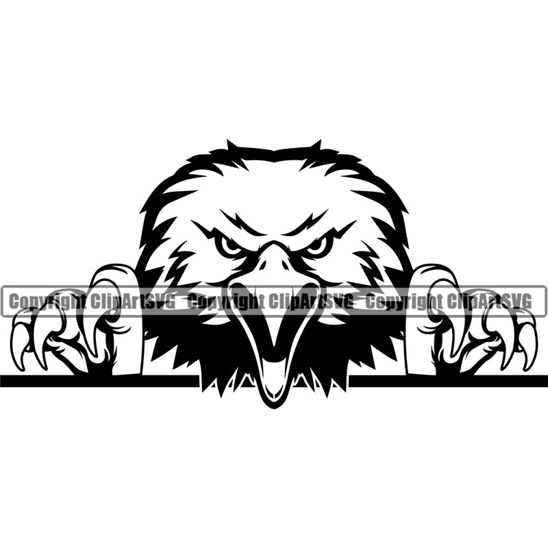 American Eagle Bird Angry Animal Design logo Vector Clipart SVG