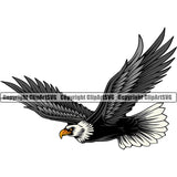 American Eagle Bird Freedom Flying Illustrate Logo ClipArt SVG