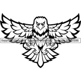 Eagles Animal Eagle Bird Body Sports Team Mascot Game Fantasy eSport Emblem Logo Symbol Clipart SVG