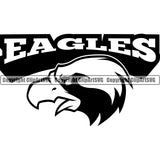 American Eagle Bird Head With Black And White Big Beak Sports Team Mascot Logo Graphics ClipArt SVG