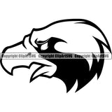 American Eagle Bird Big Beak Unique Head Sports Team Mascot Logo Graphics ClipArt SVG