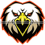 Eagles Furious Animal Eagle Bird Head Art Sports Team Mascot Game Fantasy eSport Emblem Logo Symbol Clipart SVG