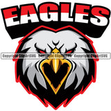 Animal Eagles American Eagle Bird Head Art Sports Team Mascot Game Fantasy eSport Emblem Logo Symbol Clipart SVG