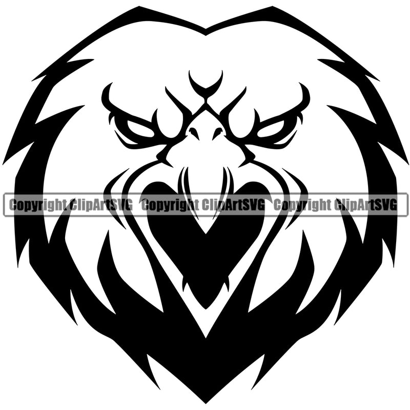 Animal Eagles USA Eagle Bird Head Art Sports Team Mascot Game Fantasy eSport Emblem Logo Symbol Clipart SVG