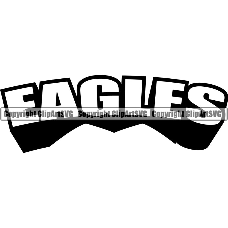 Animal Eagles Mascot Eagle American Bird Text Word Typography Lettering Logo Symbol Clipart SVG