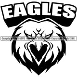 Animal Eagle Bird Head With Eagles Text Vector Art Sports Team Mascot Game Fantasy eSport Emblem Logo Symbol Clipart SVG