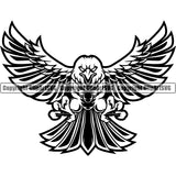 Animal Eagles Hunter Eagle Sports Team Mascot Game Fantasy Fighting Hunter Attack Helmet Sticker eSport Emblem Logo Symbol Clipart SVG