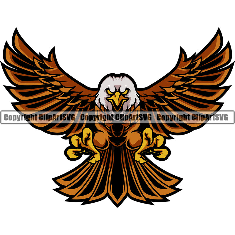 Animal Eagles Flying Eagle Color Art Icon Sports Team Mascot Fighting Hunter Attack Helmet Sticker Game Fantasy eSport Emblem Logo Symbol Clipart SVG