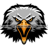 American Eagle Bird Angry Animal Colorful Head Logo Vector ClipArt SVG