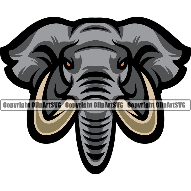 Animal Elephants African Elephant Color Art Sports Team Mascot Game Fantasy eSport Emblem Logo Symbol Clipart SVG