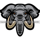 Animal Elephants African Elephant Color Art Sports Team Mascot Game Fantasy eSport Emblem Logo Symbol Clipart SVG