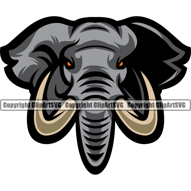 Elephant Animal Elephants Sports Team Mascot Game Fantasy eSport Emblem Logo Safari Zoo Symbol Clipart SVG