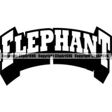 Zoo Elephants Wildlife Name Design White With Black Sports Team Mascot Logo Design ClipArt SVG