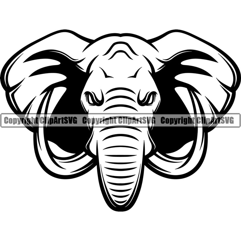 Animal Elephants Safari Angry Elephant Sports Team Mascot Elephant Head Game Fantasy eSport Emblem Logo Symbol Clipart SVG