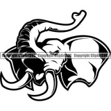 Animal Elephants African Forest Angry Elephant Art Icon Sports Team Mascot Game Fantasy eSport Emblem Logo Symbol Clipart SVG